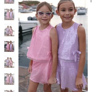 Lola + The Boys Pink Sequin Kids Matching Set